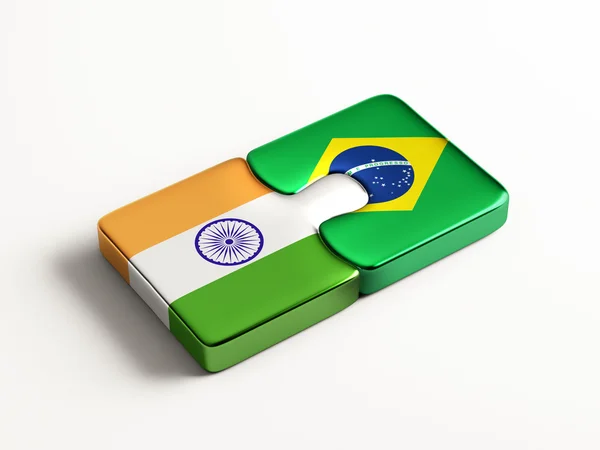 Brasil India Puzzle Concepto — Foto de Stock