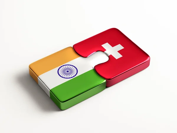 Zwitserland India puzzel Concept — Stockfoto