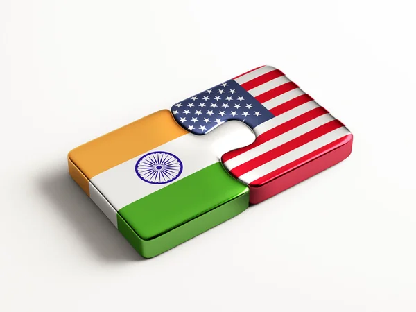 United States India  Puzzle Concept — Stock Photo, Image