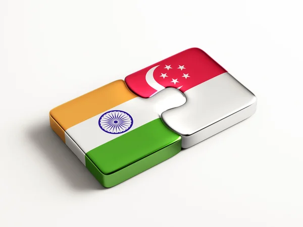 Singapore India  Puzzle Concept — Stock Photo, Image