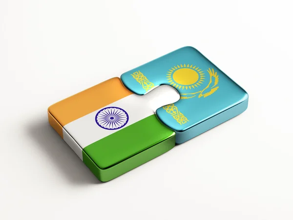 Kazachstan India puzzel Concept — Stockfoto