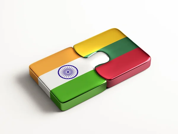 Litauen Indien pussel koncept — Stockfoto