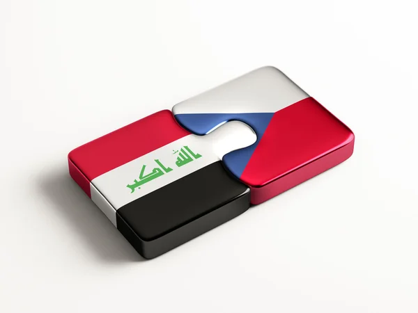 República Checa Iraq Puzzle Concepto — Foto de Stock