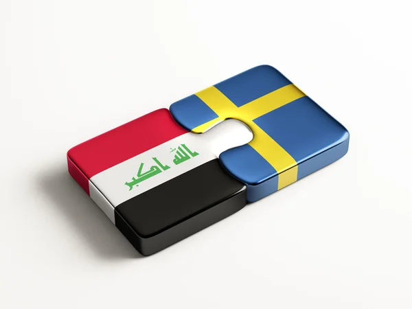Suécia Iraque Puzzle Concept — Fotografia de Stock