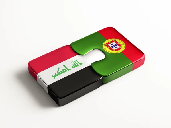 Portugal Irak pussel koncept — Stockfoto