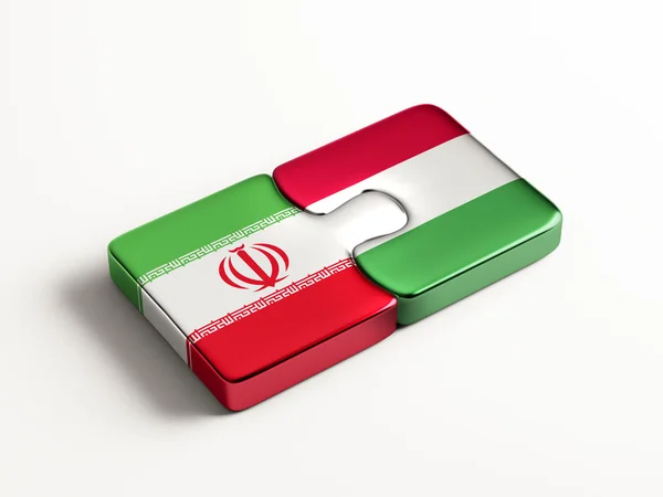 Iran Hungary  Puzzle Concept — Stock Photo, Image