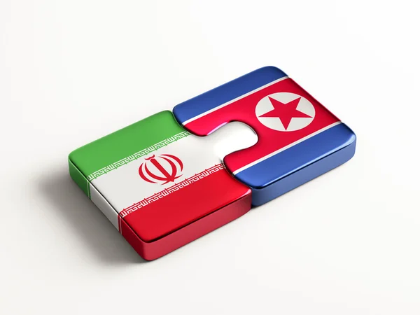 Nordkorea Iran pussel koncept — Stockfoto