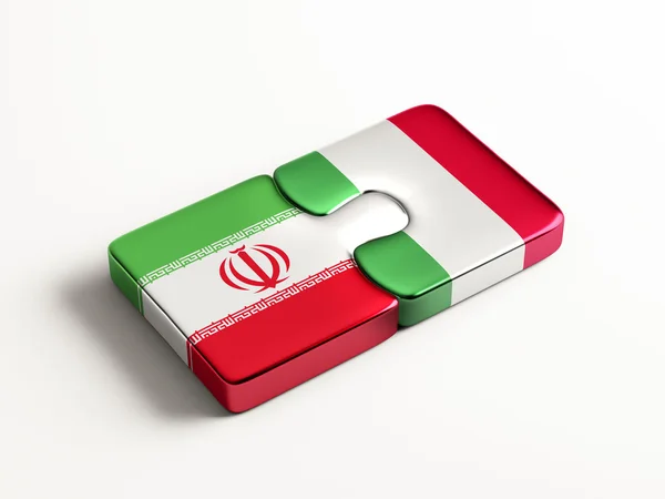 Italy Iran  Puzzle Concept — Stock Photo, Image