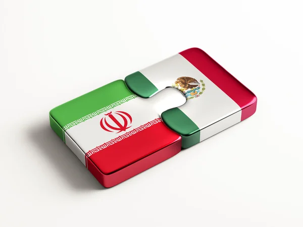 Mexico Iran puzzel Concept — Stockfoto