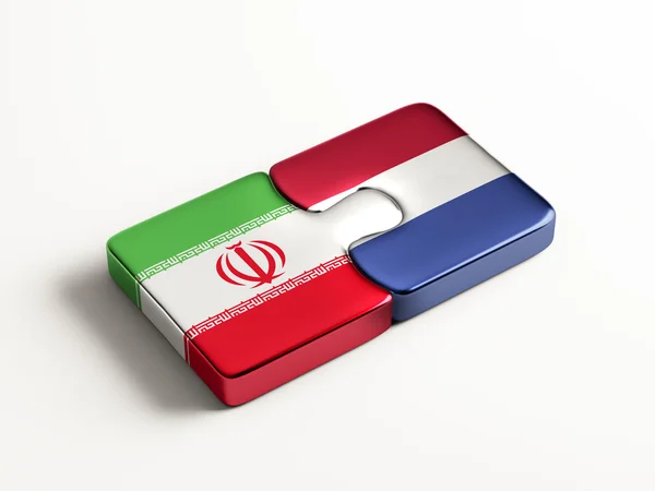Netherlands Iran  Puzzle Concept — Stock Photo, Image