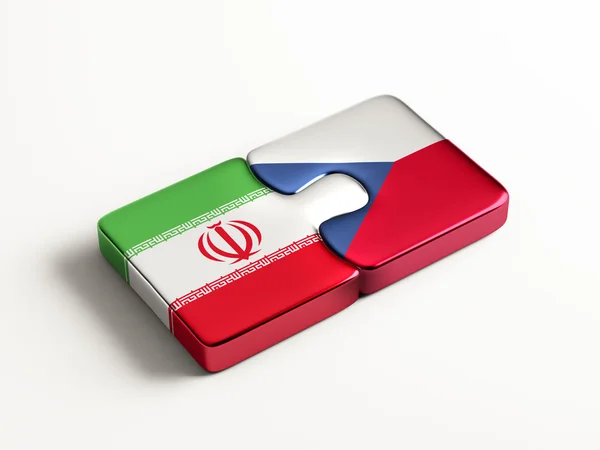 Czech Republic Iran  Puzzle Concept — Stock Photo, Image