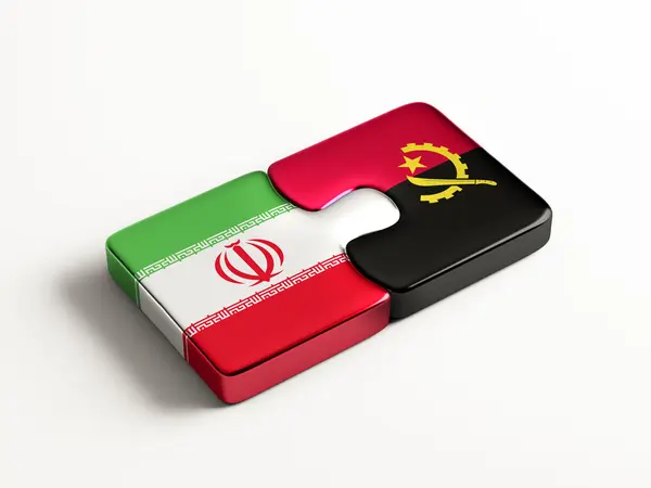 Angola Iran puzzel Concept — Stockfoto