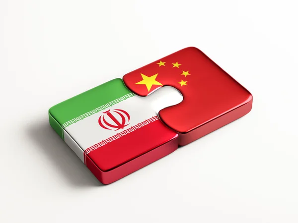 Čína Írán logická koncepce — Stock fotografie