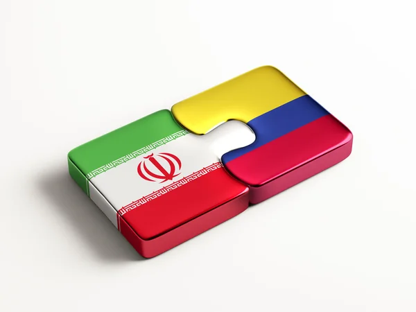 Colombia Iran  Puzzle Concept — Stock Photo, Image