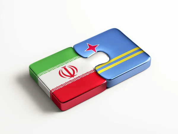 Aruba Iran Puzzle Concept — Stock Photo, Image