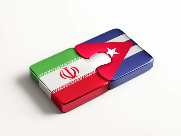 Cuba Iran Puzzle Concept — Photo