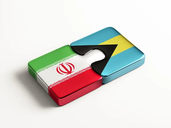 Bahamas Iran Puzzle Concept — Stock Photo, Image