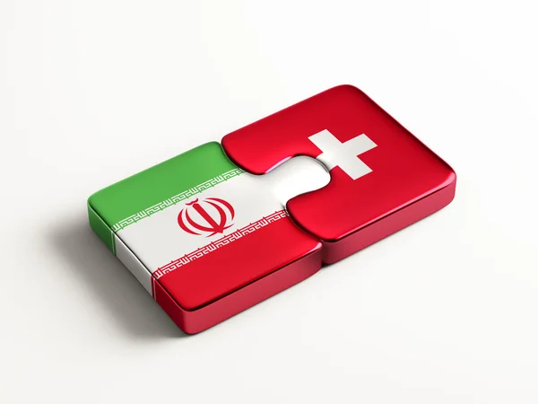 Schweiz Iran pussel koncept — Stockfoto