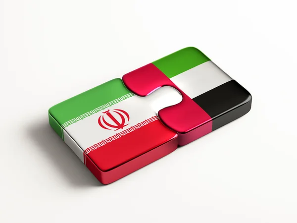 United Arab Emirates Iran Puzzle Concept — Stock Photo, Image