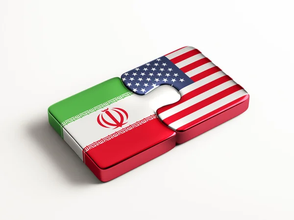 United States Iran  Puzzle Concept — Stock Photo, Image
