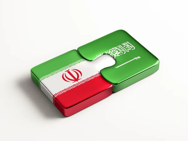 Saudi Arabia Iran  Puzzle Concept — Stock Photo, Image