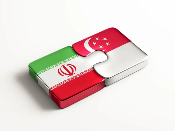 Singapore Iran pussel koncept — Stockfoto