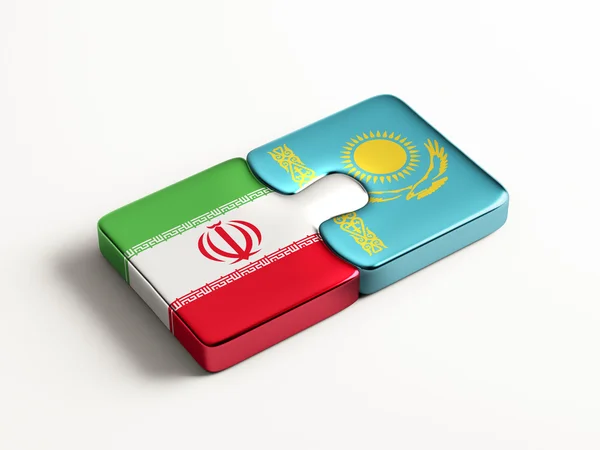 Kazachstan Iran puzzel Concept — Stockfoto
