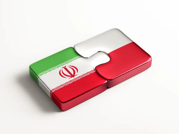 Polen Iran pussel koncept — Stockfoto