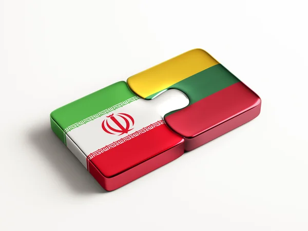 Литва Iran Puzzle Concept — стоковое фото
