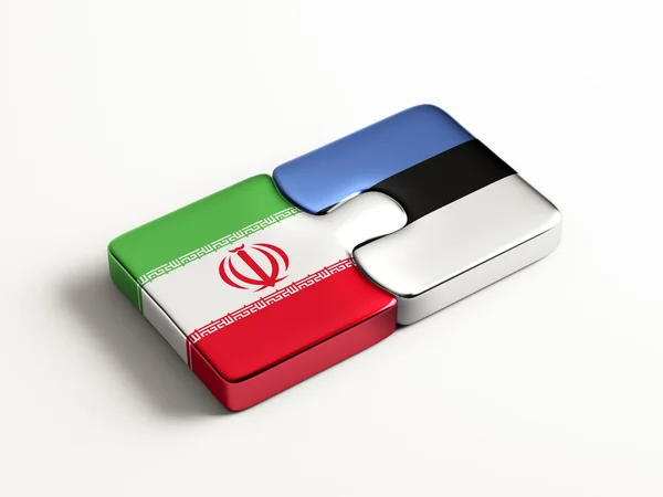 Estonia Iran  Puzzle Concept — Stock Photo, Image