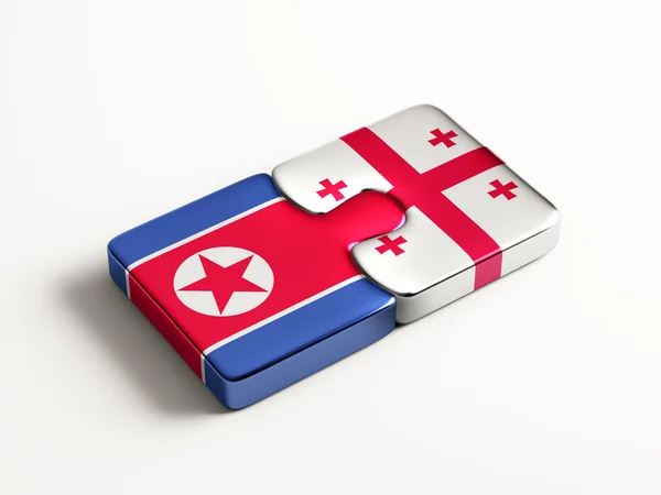 North Korea Georgia  Puzzle Concept — Stock Photo, Image