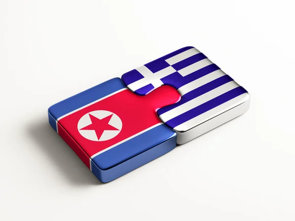 North Korea Greece  Puzzle Concept — Stock Photo, Image