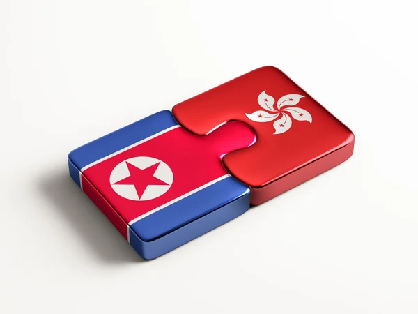 Nordkorea Hong Kong Puzzle-Konzept — Stockfoto