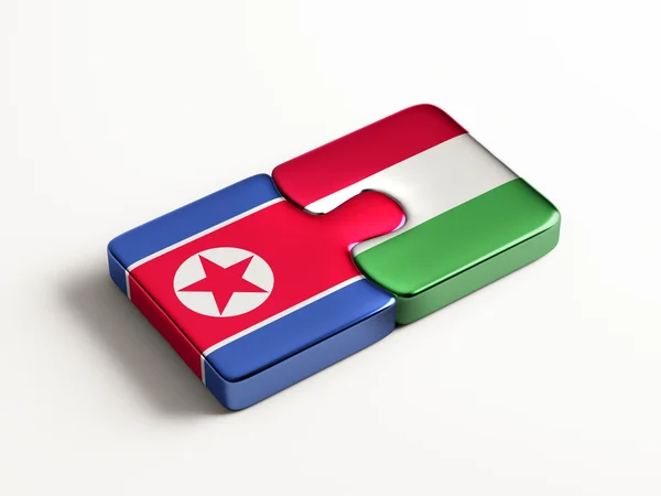 North Korea Hungary  Puzzle Concept — Stock Photo, Image