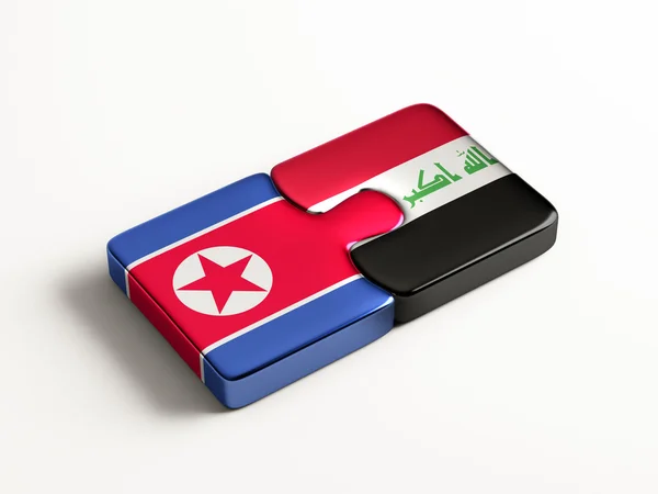 Coreia do Norte Iraque Puzzle Concept — Fotografia de Stock