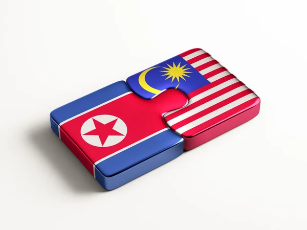 Malaysia Nordkorea Puzzle-Konzept — Stockfoto