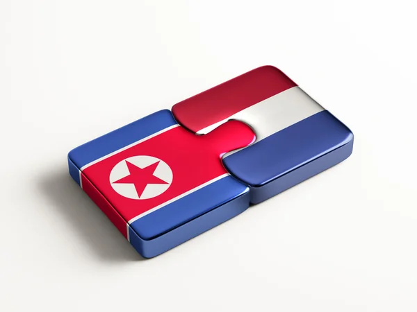 Holanda Coreia do Norte Puzzle Concept — Fotografia de Stock