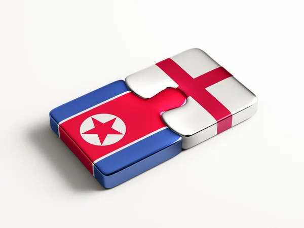 England North Korea  Puzzle Concept — Stock Photo, Image