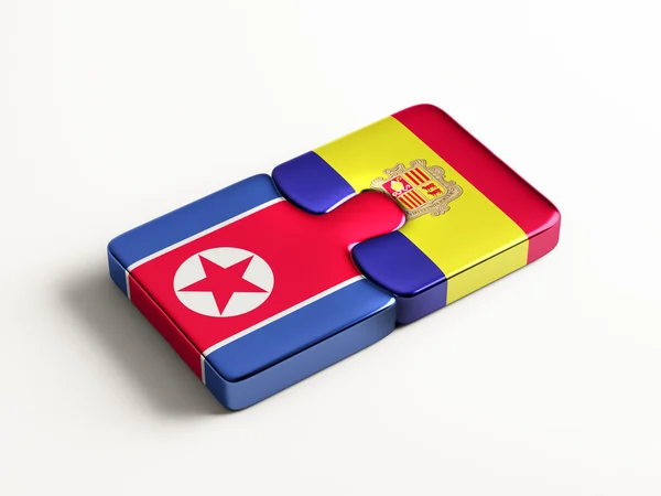 Andorra North Korea  Puzzle Concept — Stock Photo, Image