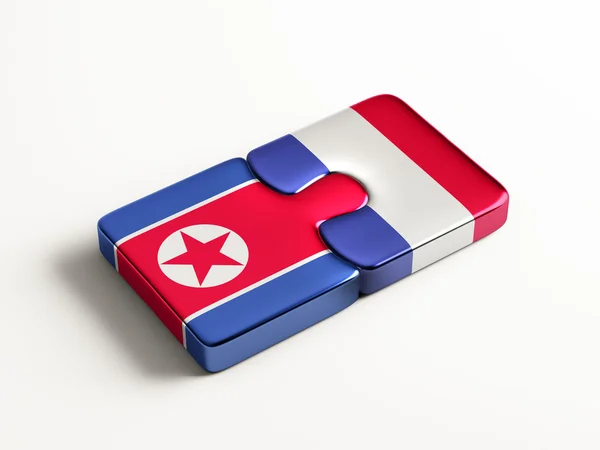 França Coreia do Norte Puzzle Concept — Fotografia de Stock