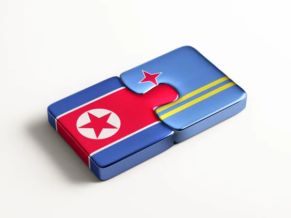 Aruba North Korea Puzzle-Konzept — Stockfoto