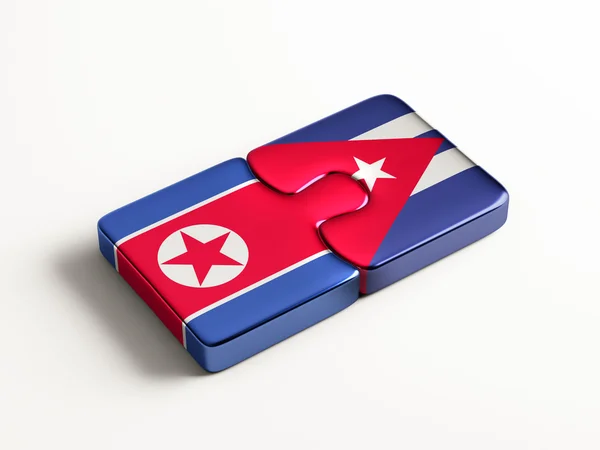 Cuba North Korea  Puzzle Concept — Stock Photo, Image