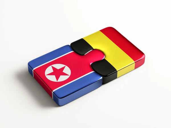 Belgium North Korea  Puzzle Concept — Stock Photo, Image