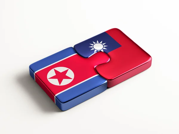 Taiwan North Korea  Puzzle Concept — Stock Photo, Image