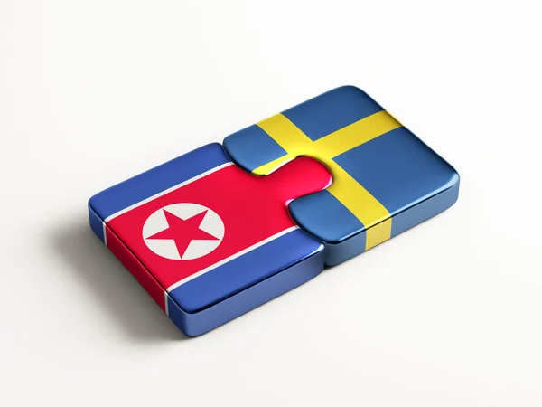 Suécia North Korea Puzzle Concept — Fotografia de Stock