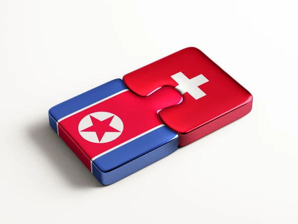 Schweiz Nordkorea Puzzle-Konzept — Stockfoto