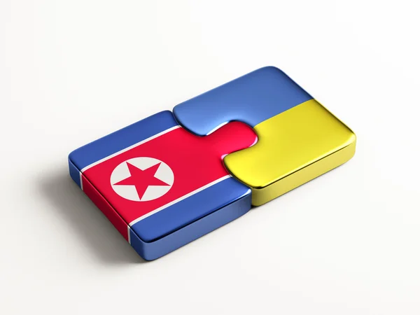 Ukraine Nordkorea Puzzle-Konzept — Stockfoto
