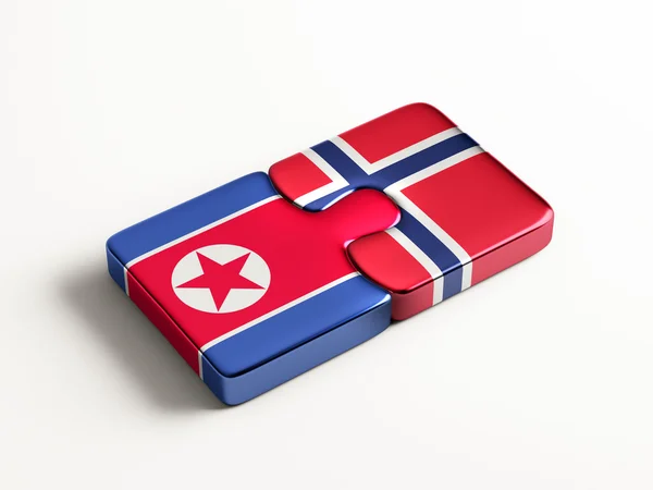 Norway North Korea  Puzzle Concept — Stock Photo, Image