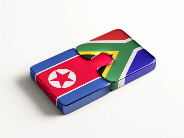 South Africa North Korea  Puzzle Concept — Stock Photo, Image