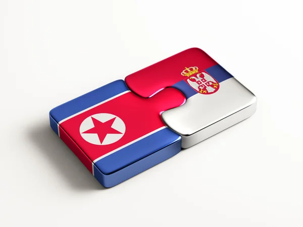 Serbia North Korea  Puzzle Concept — Stock Photo, Image